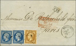 Ancre / N° 13 + 14 (2) Càd BORYSTHENE / * 9 JANV. 61 (1ère Date Vue) Sur Lettre De Constantinople Pour Paris. - SUP. - R - Schiffspost