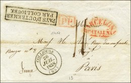 BARCELONA / CATALUNIA Rouge + P.P. Sur Lettre De Barcelone Pour Paris. Au Recto, Marque Postale D'entrée Encadreée PAYS  - Maritieme Post