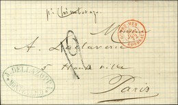 Lettre Avec Texte Daté De Montevideo Le 27 Mai 1872 Pour Paris. Càd D'entrée Rouge OUTRE-MER / BORDEAUX, Taxe Tampon 12. - Maritime Post