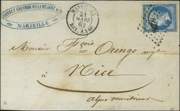 PC 4226 (Nice) / N° 14 Càd MARSEILLE / BAT. A VAP Sur Lettre Pour Nice. 1862. - TB / SUP. - R. - Poste Maritime