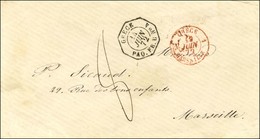 Càd Octo GRECE / PAQ.FR. U N° 4 14 JUIN 72 Sur Lettre Non Affranchie Pour Marseille Taxée 8, Au Recto Càd D'entrée Rouge - Maritieme Post