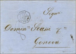 Càd Octo GRECE / PAQ.FR. X N° 5 10 MARS 69 Sur Lettre Non Affranchie De Sira Pour Gênes Taxée 8. - SUP. - RR. - Schiffspost