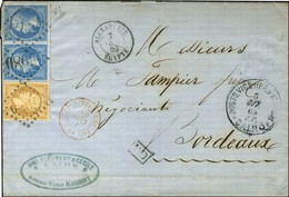 GC 5080 / N° 21 + 22 Paire Càd T 15 ALEXANDRIE / EGYPTE 7 OCT. 65 Sur Lettre Avec Texte Daté Du Caire Le 2 Octobre 1865. - Posta Marittima