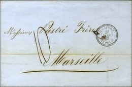 Càd T 22 GALLIPOLI / TURQUIE 27 JANV. 57 Sur Lettre Avec Texte Daté De Salonique Le 20 Janvier 1857 Acheminée Jusqu'à Ga - Maritieme Post