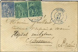 Càd Bleu POSTES / LA FOA / CG N° 49 (2) (1 Ex Infime Def) + 51 Sur Lettre Locale Pour Nouméa. Au Verso, Càd D'arrivée Nl - Maritieme Post