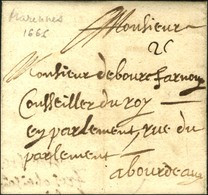 Lettre Avec Texte Daté De Marennes Le 6 Juin 1666 Pour Bordeaux. Au Recto, Mention De Taxe. - TB. - ....-1700: Vorläufer