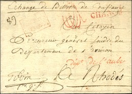Marque Postale Encadrée Rouge TROYES / CHARGE (L N° 18) + '' échange De Billet De Confiance '' Sur Lettre Avec Texte Dat - 1701-1800: Precursores XVIII