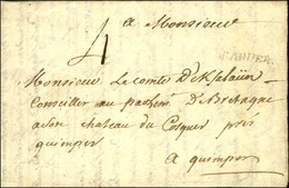 LANDER à Sec 18mm, Non Signalé Par Lenain Sur Lettre Avec Texte Daté De La Palue, Signée Nicolas Du Rosel Beaumanoir. 17 - 1701-1800: Precursors XVIII