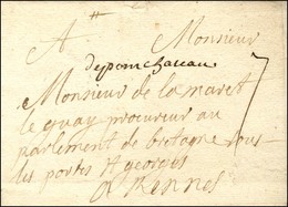 '' Depom Chateau '' Sur Lettre Avec Texte Daté De '' Crossac ''. 1743. (cote : 450). - TB / SUP. - 1701-1800: Precursors XVIII