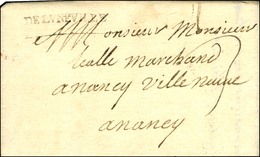 DELVNEVILLE (34 Mm) (L N° 9) Sur Lettre Avec Texte Daté Du 30 Août 1714 Pour Nancy. - SUP. - RR. - 1701-1800: Precursori XVIII