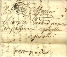 Lettre Avec Texte Daté De Bordeaux 1711 Adressée à Grenoble, Au Recto Et Au Passage à Paris Port Payé Orné, Au Verso Men - 1701-1800: Precursors XVIII