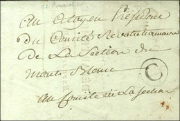 Lettre En Port Payé C + Au Verso 2me DISTon + Quantième Sur Lettre Adressée Au Comité Révolutionnaire De La Section Du M - 1701-1800: Precursores XVIII