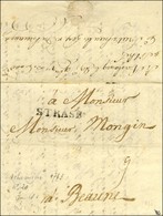 STRASB (L N° 20) Sur Lettre Avec Texte Daté D'Ulme Le 24 Septembre 1763 Pour Beaune. Au Verso, Mention Manuscrite D'ache - 1701-1800: Précurseurs XVIII