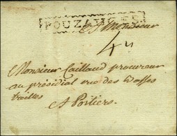 Marque Postale Encadrée POUZAUGES (L N° 3) Sur Lettre Avec Texte Daté Du 8 Janvier 1790. - SUP. - R. - 1701-1800: Precursors XVIII