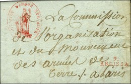 9 / ARCIS S.A. Rouge + Cachet Orné DISTRICT D'ARCIS SUR AUBE Rouge Sur Lettre En Franchise Avec Texte Daté An 3. - TB /  - 1801-1848: Précurseurs XIX