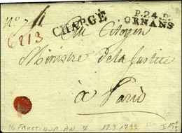 P.24.P. / ORNANS + Griffe CHARGÉ Sur Lettre Avec Texte Daté An 7. - SUP. - 1801-1848: Precursori XIX