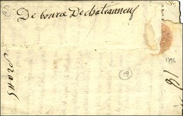 '' Debourcé De Chateauneuf '' Sur Lettre De Niort. 1796. - TB / SUP. - 1801-1848: Vorläufer XIX