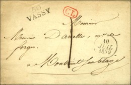 50 / VASSY Sur Lettre Avec Texte Adressée Localement. Au Recto,  CL Rouge Et Taxe 1. 1830. - SUP. - 1801-1848: Precursores XIX