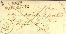P. 52. P. / MOYENVIC + FRANC Dateur A Sur Lettre Avec Texte Daté Du 12 Juin 1829 Pour Paris. - TB / SUP. - RR. - 1801-1848: Precursori XIX