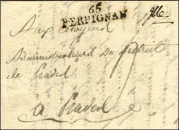 '' Ille '' + 65 / PERPIGNAN Sur Lettre Avec Texte Daté à Ille Le 2 Pluviose An 2 Pour Pradel. Rare Association. - TB / S - 1801-1848: Vorläufer XIX