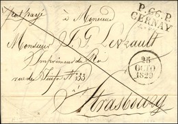 P.66.P. / CERNAY + Dateur A 1829 Sur Lettre Avec Texte Du Mont Des Oliviers, ND De La Trappe Près Mulhouse. (cote : 220) - 1801-1848: Précurseurs XIX