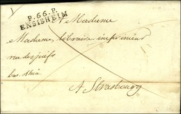 P.66.P. / ENSISHEIM Sur Lettre Avec Texte Daté. 1823. - SUP. - 1801-1848: Precursori XIX