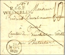 P. 66. P. / WESSERLING Sur Lettre Avec Texte Daté 1828. - SUP. - R. - 1801-1848: Précurseurs XIX