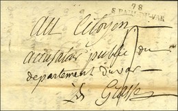 78 / S PAUL-DU-VAR Sur Lettre Avec Texte Daté An 2. - SUP. - 1801-1848: Vorläufer XIX