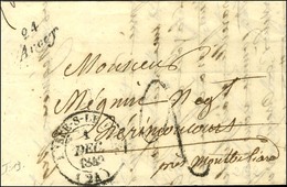 Cursive 24 / Arcey Taxe Tampon 2 Càd T 14 L'ISLE-S-LE-DOUBS (24). 1849. - SUP. - Other & Unclassified