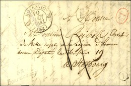 Cursive 52 / Bourdonnay Càd T 12 MOYENVIC (52) B. Rur. I Sur Lettre Avec Texte Daté De Guermange Pour Strasbourg. 1842.  - Other & Unclassified