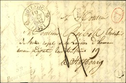 Cursive 52 / Bourdonnay Càd T 12 MOYENVIC (52) B. Rur. I Sur Lettre Avec Texte Daté De Guermange Pour Strasbourg. 1842.  - Autres & Non Classés