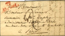 Cursive Rouge 72 / Marines Sur Lettre Pour Paris. 1831. - SUP. - R. - Autres & Non Classés