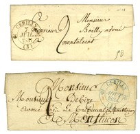 Lot De 2 Lettres Avec Càd T 12 CERILLY : Noir, 1831 ; Bleu, 1834. - SUP. - Otros & Sin Clasificación