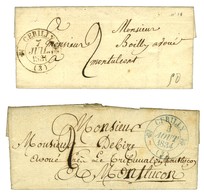 Lot De 2 Lettres Avec Càd T 12 CERILLY : Noir, 1831 ; Bleu, 1834. - SUP. - Altri & Non Classificati