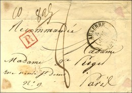 Càd T 13 AUXERRE (83) Sur Lettre Recommandée Pour Paris. Au Recto, R Rouge Et Taxe 8. 1835. - TB / SUP. - Other & Unclassified