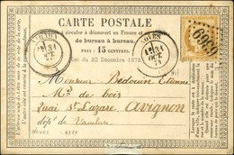 GC 6369 / N° 55 Càd T 17 NOVES (12) Sur CP Pour Avignon. 1874. - TB / SUP. - Sonstige & Ohne Zuordnung