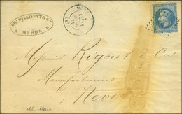 GC Bleu 2300 / N° 29 Càd T 17 Bleu MEHUN-S-YEVRE (17) Sur Lettre (rousseurs) Pour Nevers. 1871. - B / TB. - Other & Unclassified