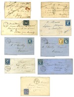 Lot De 9 Lettres D'Aillant Sur Tholon : Cursive, Grille, PC, GC Et Càd. - TB. - Other & Unclassified