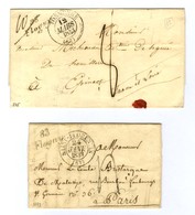 Lot De 2 Lettres : 83 / Flogny Càd T 13 TONNERRE (83) 1843 Et Idem Càd T 13 SAINT FLORENTIN (83) 1833. - TB / SUP. - Other & Unclassified