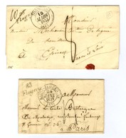 Lot De 2 Lettres : 83 / Flogny Càd T 13 TONNERRE (83) 1843 Et Idem Càd T 13 SAINT FLORENTIN (83) 1833. - TB / SUP. - Autres & Non Classés