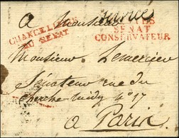 CHANCELLERIE / DU SENAT Rouge (S N° 1521a) + POSTES / SENAT / CONSERVATEUR Rouge (S N° 1516b) Sur Lettre Avec Trés Bon T - Civil Frank Covers