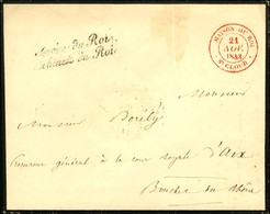 ' Service Du Roi / Cabinet Du Roi ' (S N° 4523) + Càd Rouge MAISON DU ROI / ST CLOUD  (S N° 4520b) Sur Lettre En Franchi - Cartas Civiles En Franquicia