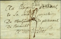 60 / ECOLE DE MARS Sur Lettre Avec Texte Daté Ecole De Mars Le 8 Fructidor An 2. - SUP. - R. - 1701-1800: Precursors XVIII