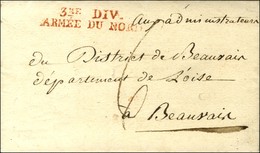 3me DIV. / ARMEE DU NORD (R) Sur Lettre Avec Texte Daté De Réunion Sur Oise Le 9 Messidor An 2. - SUP. - Army Postmarks (before 1900)