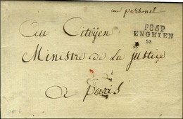 P86P / ENGHIEN Sur Lettre Avec Texte Et En-tête Maçonnique Daté An 6. - SUP. - R. - 1792-1815: Veroverde Departementen