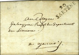 90 / SARTENE Sur Lettre Avec Texte Daté An 10. - TB / SUP. - 1792-1815: Conquered Departments