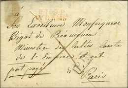 P.100.P. / WORMS Rouge (29 Mm) Sur Lettre Avec Texte Daté De Kirsheim Le 20 Décembre 1809. - TB. - 1792-1815: Départements Conquis