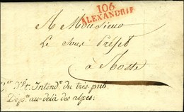 106 / ALEXANDRIE Rouge + Franchise Cer D'et Intendt Du Très Pub / Dept Au-delà Des Alpes. 1808. - TB. - 1792-1815: Veroverde Departementen