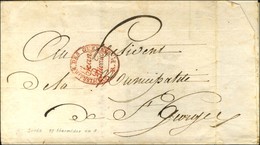 Lettre Avec Texte Partiel Daté D'Ivré An 9 Et Bel En-tête Imprimé. Au Recto, Franchise Rouge COMMISSAIRE DES GUERRES / J - 1792-1815: Veroverde Departementen