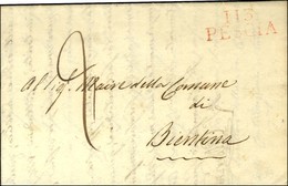 113 / PESCIA Rouge Sur Lettre Avec Texte Daté 1814. - TB / SUP. - 1792-1815: Dipartimenti Conquistati